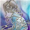 Image 2 : Mark Kostabi "Azure Fantasy" Hand Signed Original Artwork with COA.