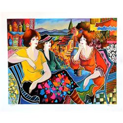 Patricia Govezensky- Original Serigraph on Paper  Girl Talk 