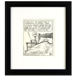 Bizarro -  Alarmist Clock  is a Framed Original Pen & Ink Drawing by Dan Piraro, Hand Signed by the 