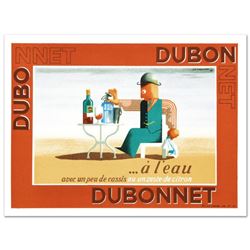  Dubonnet.A Leau  Hand Pulled Lithograph by the RE Society, Image Originally by A.M. Cassandra. Incl