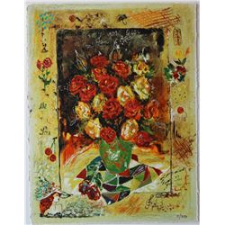 Sergey Kovrigo- Original Serigraph on Paper  Red Bouquet 