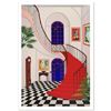 Image 1 : "Interior with Red Staircase" Limited Edition Serigraph by Fanch Ledan, Numbered and Hand Signed wit