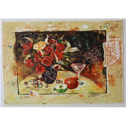 Sergey Kovrigo- Original Serigraph on Paper  Wine and Roses 