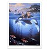 Image 1 : "Whale Rides" Limited Edition Lithograph by Celebrated Artists Wyland and Jim Warren, Numbered and H