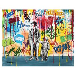 Nastya Rovenskaya- Mixed Media "Wanna be like Chaplin"