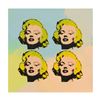 Image 1 : Steve Kaufman (1960-2010), "4 Marilyn Monroes" Hand Painted Limited Edition Silkscreen on Canvas, Nu