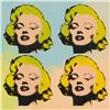 Image 2 : Steve Kaufman (1960-2010), "4 Marilyn Monroes" Hand Painted Limited Edition Silkscreen on Canvas, Nu