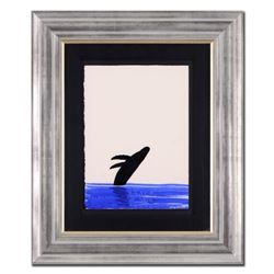 Wyland, "Humpback Breaching" Framed Original Watercolor Painting, Hand Signed with Certificate of Au