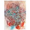 Image 1 : Mark Kostabi "Scarlet Ecstasy" Hand Signed Original Artwork with COA.