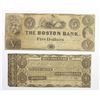 Image 1 : (2) BOSTON OBSOLETE BANK