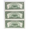 Image 2 : (3) 1950-A $5.00 FEDERAL RESERVE NOTES