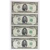 Image 1 : (4) 1950-D $5.00 FEDERAL RESERVE NOTES