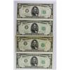 Image 1 : (4) 1950-E $5.00 FEDERAL RESERVE NOTES