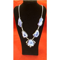 Sterling Silver 135ctw Druzy Necklace