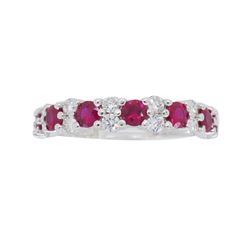 14KT White Gold Ruby and Diamond Ring