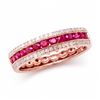 Image 1 : 14KT Rose Gold 0.50ctw Ruby and Diamond Ring