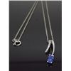 Image 2 : 14KT White Gold Tanzanite and Diamond Pendant with Chain