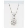 Image 1 : 14KT White Gold 0.25ctw Diamond Pendant with Chain