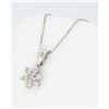 Image 3 : 14KT White Gold 0.25ctw Diamond Pendant with Chain
