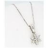 Image 4 : 14KT White Gold 0.25ctw Diamond Pendant with Chain
