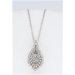 14KT White Gold 0.27ctw Diamond Pendant with Chain