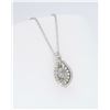 Image 3 : 14KT White Gold 0.27ctw Diamond Pendant with Chain