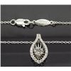 Image 4 : 14KT White Gold 0.27ctw Diamond Pendant with Chain