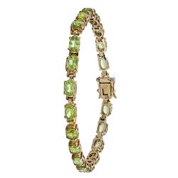 SILVER 8.80ctw Peridot Bracelet