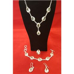 4 Piece White Topaz Jewelry Set