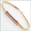 Image 1 : Plated 18KT Yellow Gold 4.79ctw Ruby and Diamond Bracelet