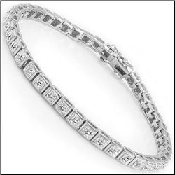 Plated Rhodium 0.34ctw Diamond Bracelet