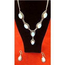 257ctw Opalatite Necklace And Earring Set