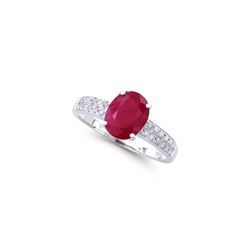 14KT White Gold 1.70ct Ruby and Diamond Ring