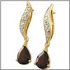 Image 1 : Plated 18KT Yellow Gold 2.86ctw Garnet and Diamond Earrings