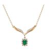 Image 1 : Plated 18KT Yellow Gold 3.78ct Green Agate and Diamond Pendant with Chain