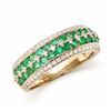 Image 1 : 14KT Yellow Gold 1.00ctw Emerald and Diamond Ring