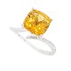 Image 2 : 14KT White Gold Citrine and Diamond Ring