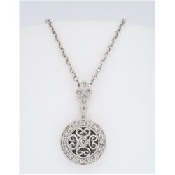14KT White Gold Diamond Pendant with Chain