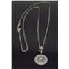 Image 4 : 14KT White Gold Diamond Pendant with Chain