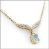 Image 1 : Plated 18KT Yellow Gold 3.93ct Blue Topaz and Diamond Pendant with Chain