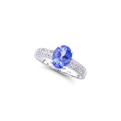 14KT White Gold 1.30ct Tanzanite and Diamond Ring