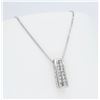 Image 3 : 14KT White Gold Diamond Pendant with Chain