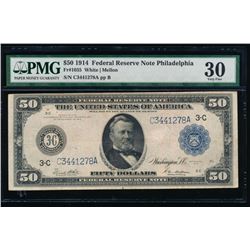 1914 $50 Philadelphia Federal Reserve Note PMG 30