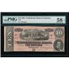 Image 1 : 1864 $10 Confederate States of America Note PMG 58EPQ