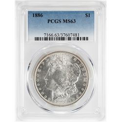 1886 $1 Morgan Silver Dollar Coin PCGS MS63
