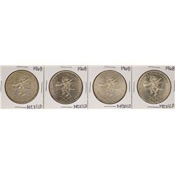 Lot of (4) 1968 Mexico 25 Pesos Olympics Commemorative Coins