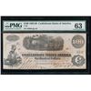 Image 1 : 1862-63 $100 Confederate States of America Note PMG 63