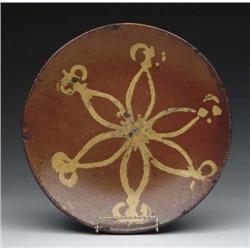 REDWARE SLIP DECORATED PLATE