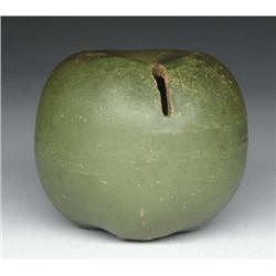 DECORATED REDWARE APPLE BANK