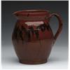 Image 1 : GLAZED REDWARE HANDLED PITCHER